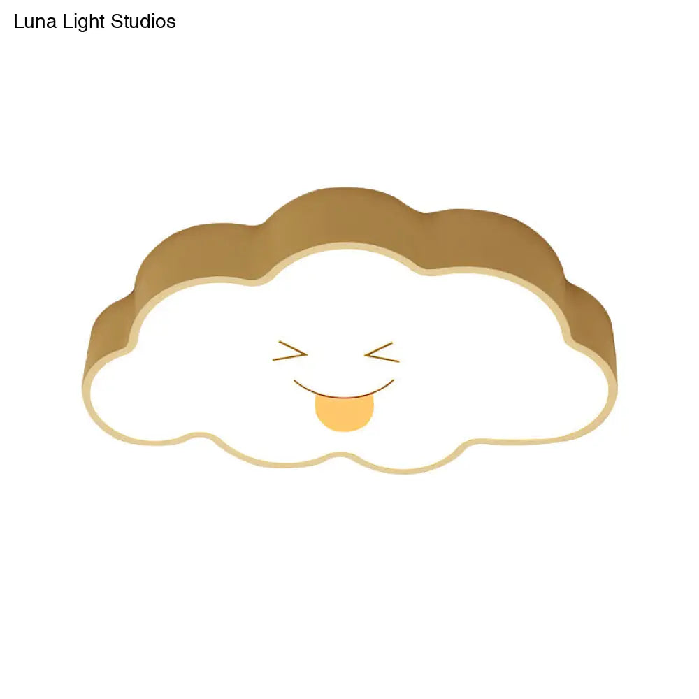 Cartoon Nursery Led Ceiling Light With Cloud Acrylic Shade