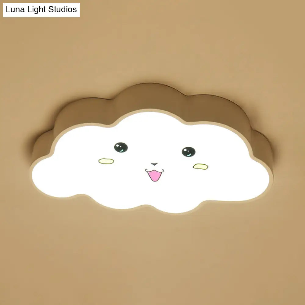 Cartoon Nursery Led Ceiling Light With Cloud Acrylic Shade