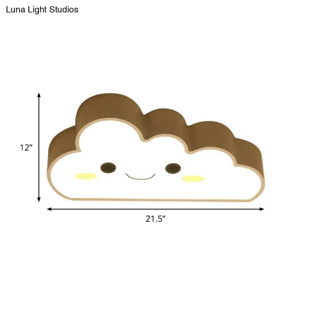 Cartoon Nursery Led Ceiling Light With Cloud Acrylic Shade