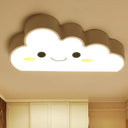 Cartoon Nursery Led Ceiling Light With Cloud Acrylic Shade White / C