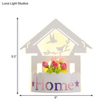 Cartoon Pattern Led Wall Lamp - Elegant White Acrylic Sconce Light For Living Room Décor