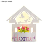 Cartoon Pattern Led Wall Lamp - Elegant White Acrylic Sconce Light For Living Room Décor
