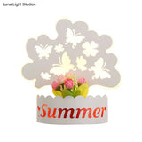 Cartoon Pattern Led Wall Lamp - Elegant White Acrylic Sconce Light For Living Room Décor
