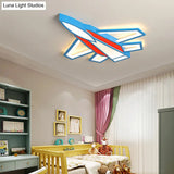 Cartoon Plane Led Flush Mount Ceiling Light - Perfect For Children’s Rooms