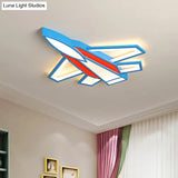 Cartoon Plane Led Flush Mount Ceiling Light - Perfect For Childrens Rooms Red / 21.5 Warm
