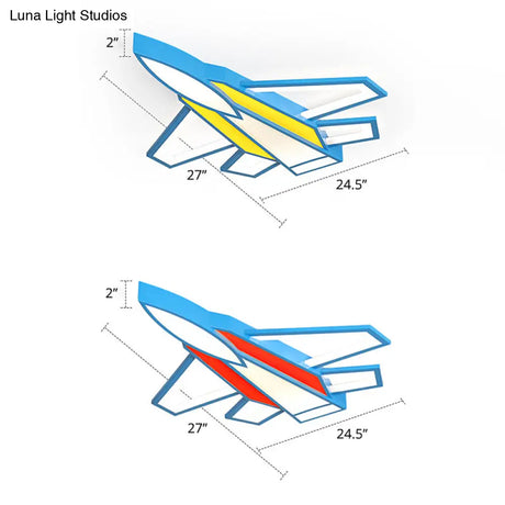 Cartoon Plane Led Flush Mount Ceiling Light - Perfect For Children’s Rooms
