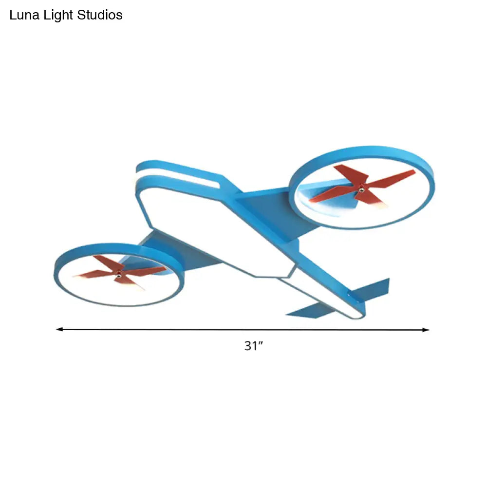 Cartoon Propeller Plane Led Ceiling Lamp - Acrylic Theme Park Shop Flush Light