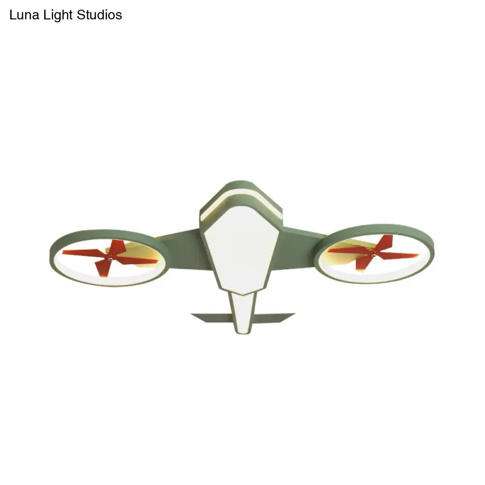 Cartoon Propeller Plane Led Ceiling Lamp - Acrylic Theme Park Shop Flush Light
