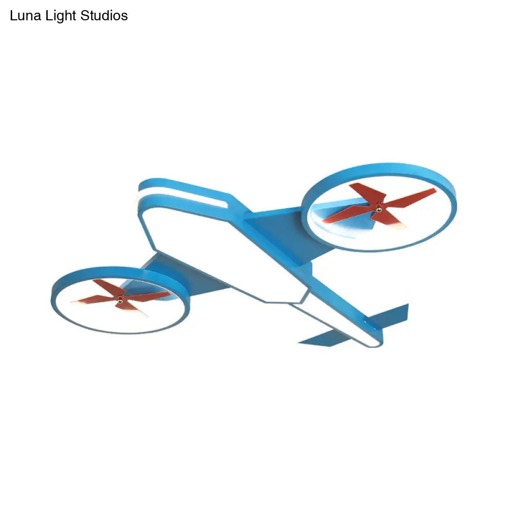 Cartoon Propeller Plane Led Ceiling Lamp - Acrylic Theme Park Shop Flush Light