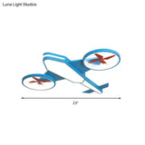Cartoon Propeller Plane Led Ceiling Lamp - Acrylic Theme Park Shop Flush Light