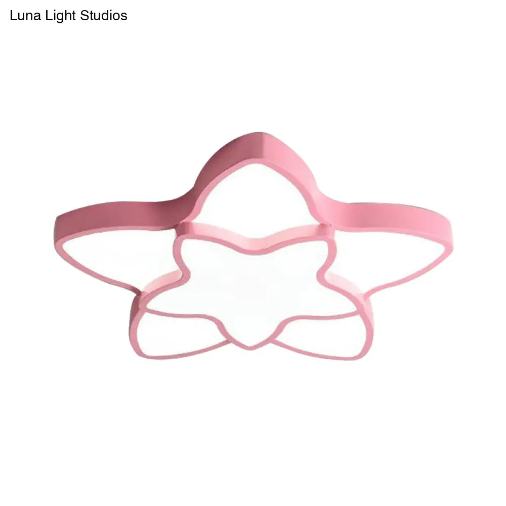 Cartoon Star Flush Ceiling Light Fixture - Acrylic For Kindergarten