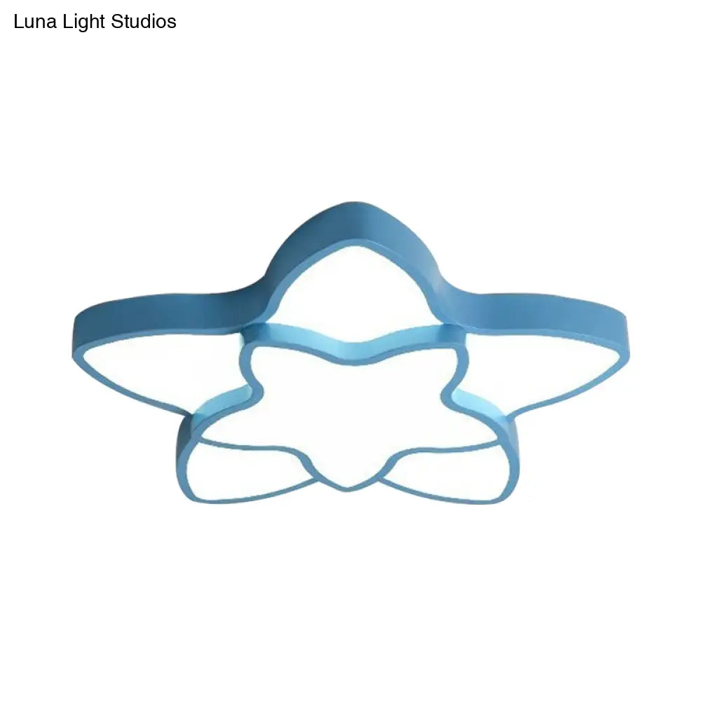 Cartoon Star Flush Ceiling Light Fixture - Acrylic For Kindergarten