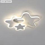 Cartoon Star Led Flush Mount Ceiling Light Fixture For Kids Room White / 16.5