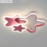 Cartoon Star Led Flush Mount Ceiling Light Fixture For Kids Room