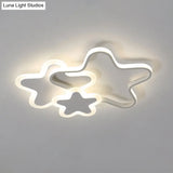 Cartoon Star Led Flush Mount Ceiling Light Fixture For Kids Room White / 20.5