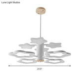 Cartoon-Themed Acrylic Star Chandelier: White 8-Head Suspension Light For Childs Bedroom