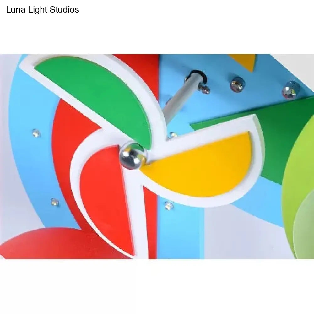 Cartoon Toy Windmill Ceiling Lamp With Globe Shade - Perfect For Kindergarten And Playrooms