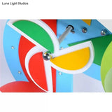 Cartoon Toy Windmill Ceiling Lamp With Globe Shade - Perfect For Kindergarten And Playrooms