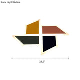 Cartoon Toy Windmill Led Ceiling Light - Acrylic Flush Mount Multicolor Ideal For Study Room