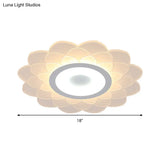 Cartoon White Led Flush Ceiling Light - Child’s Bedroom Blossom Acrylic Fixture