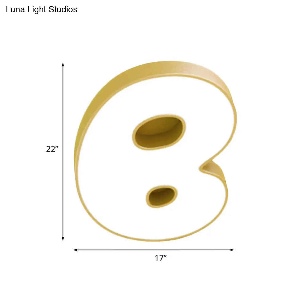 Cartoon White Led Kids Bedroom Flush Light With Acrylic Shade
