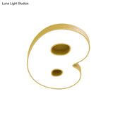 Cartoon White Led Kids Bedroom Flush Light With Acrylic Shade