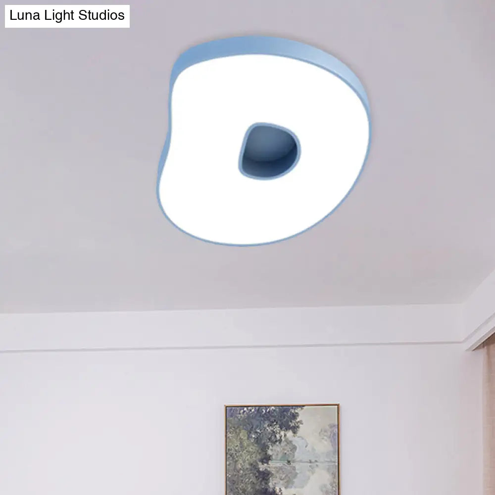 Cartoon White Led Kids Bedroom Flush Light With Acrylic Shade