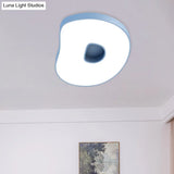 Cartoon White Led Kids Bedroom Flush Light With Acrylic Shade