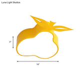 Cartoon Yellow Led Flush Mount Ceiling Light For Game Room & Bedroom