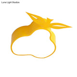 Cartoon Yellow Led Flush Mount Ceiling Light For Game Room & Bedroom
