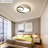 Ceiling Lamp Led Bedroom Simple Light Luxury Creative Warm Romantic Master Black+White / Dia40Cm