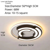 Ceiling Lights Round Shape Led Light For Bedroom Kids Luminaire Creative Lighting Fixture 56X56X6Cm