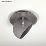 Ceramic Coffee Cup Flush Mount Ceiling Lamp - Rotatable Led Light In White/Grey/Blue