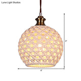 Ceramic Globe Pendant Light For Study Room And Cafe - Creative 1-Head Ceiling