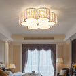 Champagne Flower Crystal Flush Mount Ceiling Light - Elegant 6 - Light Fixture