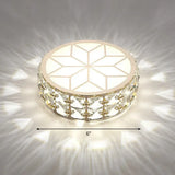 Champagne Led Crystal Embedded Round Ceiling Light - Simple Style Flush Mount For Passageway / 6’