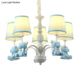 Chic Bear Hanging Ceiling Lamp - Metal And Resin Chandelier For Living Room