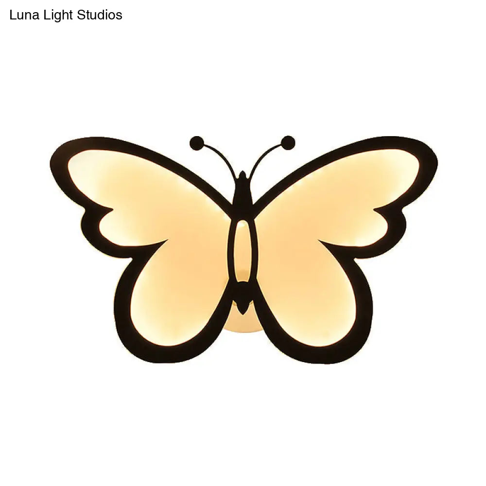 Chic Butterfly Flush Mount Light - Ideal For Girls’ Bedroom