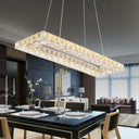 Chic Crystal Pendant Chandelier For Restaurants: Modern Rectangle Design Clear / Third Gear