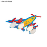 Chic Modern Flush Mount Ceiling Light Fixture With 3 Multi-Color Metal Bulbs For Kindergarten