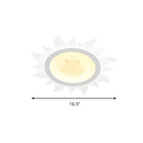 Child Bedroom Led Flush Ceiling Light: Lovely White Smiling Sun Acrylic Lamp
