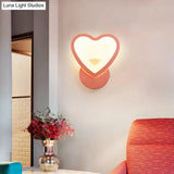 Child Bedroom Led Wall Sconce: Lovely Pattern Acrylic Undertint Light