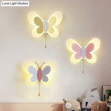 Childrens Bedroom Butterfly Wall Mounted Led Lamp - Decorative Acrylic Sconce Light