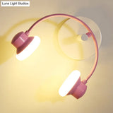 Childrens Creative Headphone Wall Light Kit - Acrylic Led Sconce Lighting In Blue/Pink