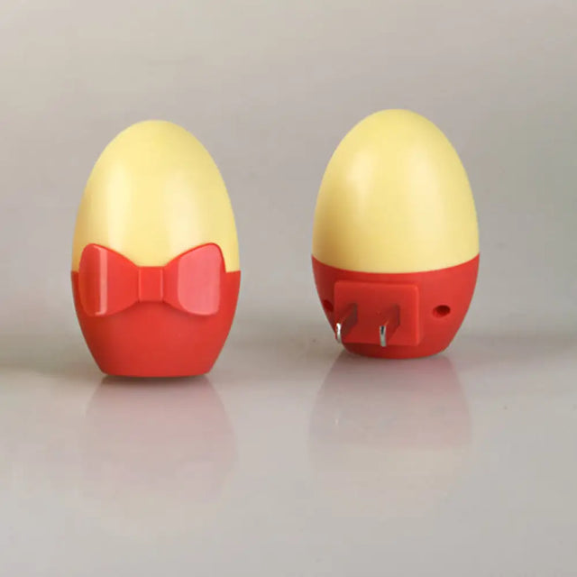 Childrens Egg-Shaped Mini Night Light Wall Lamp - Plug-In Led Plastic In Yellow-Red
