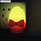 Childrens Egg-Shaped Mini Night Light Wall Lamp - Plug-In Led Plastic In Yellow-Red