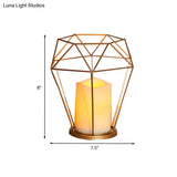 Childrens Gold Diamond/Triangle/Hexagon Battery-Powered Led Night Lamp With Iron Cage And Inner