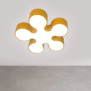 Children’s Led Blossom Ceiling Light In Blue/Red/Yellow - Acrylic Flush Mount Yellow