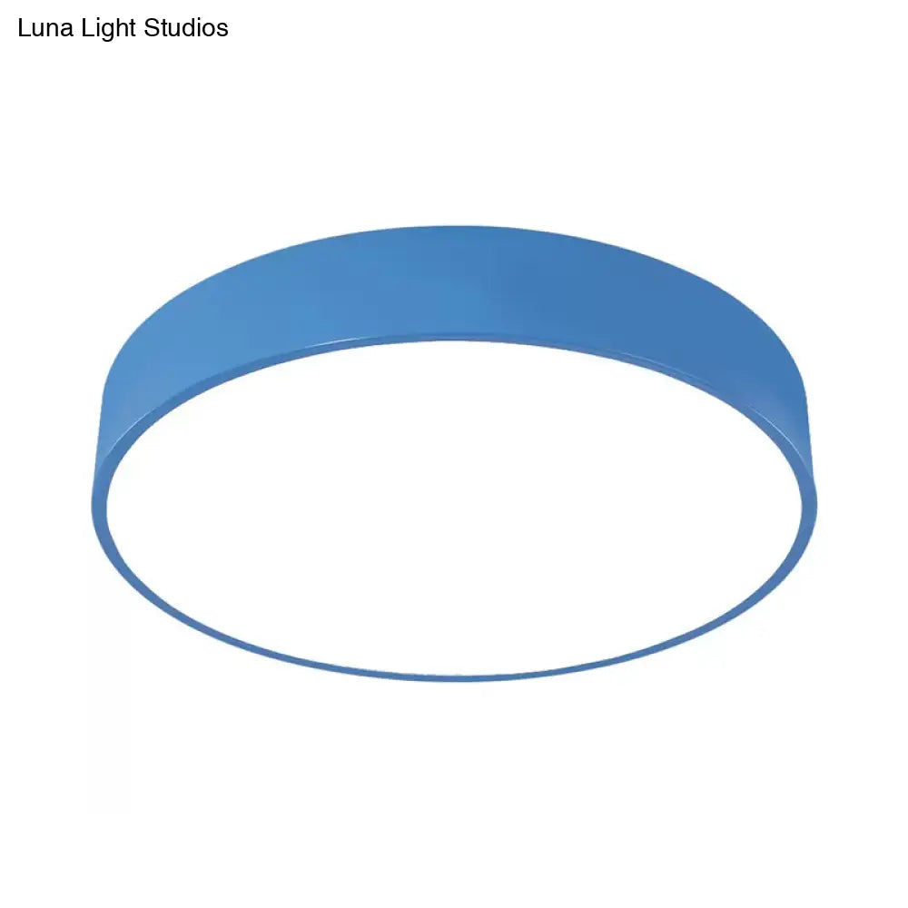 Children’s Led Ceiling Flushmount In Fun Colors: Circular Acrylic Fixture