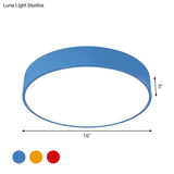 Children’s Led Ceiling Flushmount In Fun Colors: Circular Acrylic Fixture